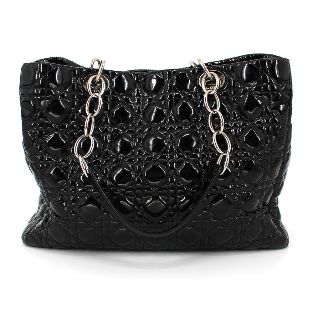 Dior Patent Cannage Dior Soft Shopping Tote Black - Picture 3 of 14